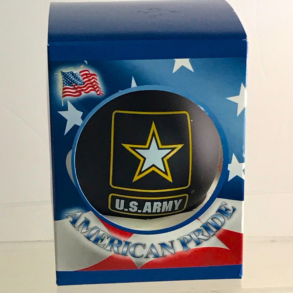 KREBS Glass U.S. ARMY Christmas Ball Ornament - American Pride Armed Forces -NIB